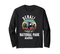 Denali National Park Souvenir Alaska retrò per Uomini, Donne e Bambini Maglia a Manica