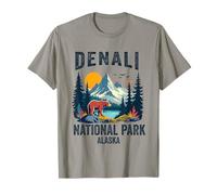 Denali National Park Souvenir Alaska Retro per Uomo Donna Maglietta
