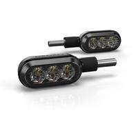 DENALI T3 Switchback M8 LED 3in1 Indicatore Fanale posteriore Combinazione Corpo Nero / Lente trasparente (coppia), posteriore, bianco
