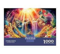 Denaro 1000 Pezzi Del Puzzle Enigma Ultra Difficile Cascate colorate per Attività Fuzzle Post-scuola Puzzle 38x26cm/1000pcs