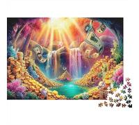 Denaro 1000 Pezzi per Regali Adulti Paesaggio con Cascata Arcobaleno Attività Casalinga Stimolante e per la Mente 52x38cm/1000 pezzi