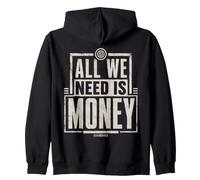Denaro Hustle Finanza Umorismo Citazione Cash Ricchezza Successo Felpa con Cappuccio