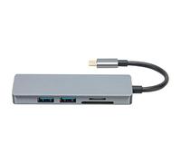 Denash 5 in 1 Hub Adattatore Metallico Durevole per Ufficio per Computer, USB per Scheda di Memoria e Schermo 4K, Adatto per Telefoni Portatili, YSTC0803X