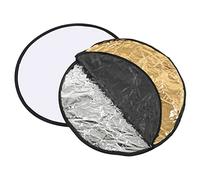 Denash 5 in 1 Reflector di Luce Fotografica, Riflettore Rotondo Pieghevole con Borsa per lo Studio Fotografico e Trasmissione in Diretta (60 cm)