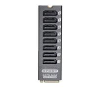 Denash Adattatore da M.2 a Serial ATA 3.0 Scheda di Espansione Veloce a 8 Porte per Server Domestici Custodia in Lega di Alluminio 1 unità