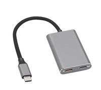 Denash Adattatore per Occhiali da USB C a AR Hub USB C AR Dongle con 2x4K 60Hz PD 100W Ricarica per Occhiali XREAL RayNeo Steam Deck Smartphone ROG Ally
