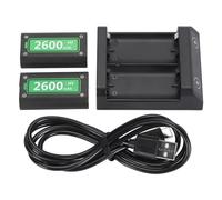 Denash Caricatore della Batteria del Pacchetto di Caricamento di velocità CETTRICE C Effettivo C per la Console di Gioco con Batterie 2x2600Mah per la Stazione di Caricamento per i Giocatori
