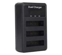 Denash Caricatore della Batteria della Fotocamera USB con Protezione a Nove Strati per Ricarica Stabile, Caricatore della Batteria della Fotocamera da 3 Pacchi NP per attività Esterne