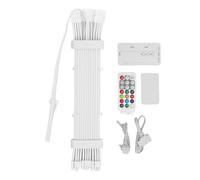 Denash Cavi PSU Argb, 120 Perle a LED, Effetto della Luce Meteorica per Decorazioni per la Custodia del Computer della Scheda Madre, Schede Grafica Flessibile a 8 Pin (Controller SK3 Bianco)