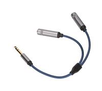 Denash Cavo Stereo Tutta la Scala di Rame per Pianoforti Elettronici Nylon Blu per Microfoni e Femmina 2x6,35 Mm