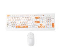 Denash Combo Tastiera e Mouse Wireless 2.4G di Grandi Dimensioni con | Tasti con Lettere di Grandi Dimensioni, Design di Digitazione Silenzioso, Layout a Due Colori, Configurazione Plug and