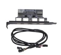 Denash Doppio Cavo Header per la Scheda Madre USB2.0 Doppi da 9pin A 4 Porte, Staffa PCI 480MBPS/S Card per il Computer Desktop, con 4 Porte di Tipo A USB per Vittorie XP, 7, 8, 10,