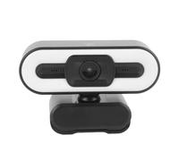 Denash Fotocamera USB per Computer, Riempimento Luce Notturna, Ampia Applicazione, 3 Colori, Webcam USB Regolabile con Microfono per Insegnamento Dal Vivo per Chat Video