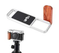 Denash Impugnatura a Forma di L, Staffa per Fotocamera in Lega di Alluminio con Piastra a Sgancio Rapido con Impugnatura in Legno, per Fotocamera XE5 (SILVER)