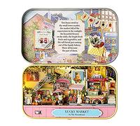 Denash Kit di Costruzione in Miniatura Fai-da-te, Modello Realistico di Casa delle Bambole in Legno con Mobili per Adolescenti Adulti, Regalo Creativo Fatto a Mano per la Decorazione (JectseC1N7-1)