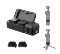 Denash Kit Microfono Wireless Doppio, Microfono Lavalier con Cancellazione del Rumore a connettività Istantanea con Trasmissione Fino a 50 M, per Interviste Vlogging Pock
