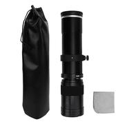 Denash Lenti Zoom di Teleobiettivo da 420 a 800 Mm con Apertura F8.3 per Telecamera a Specchio a Montaggio E, Lente Zoom della Fotocamera a Fuoco Manuale, Lega di Alluminio E Materiale (BLACK)
