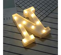 Denash Luci a LED con Lettere Dell'alfabeto, Insegne per Tendoni Fai-da-te con Bagliore Bianco Caldo per la Decorazione della Festa Nuziale Domestica (DenashlnY-10148349)
