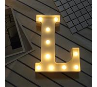 Denash Luci a LED con Lettere Dell'alfabeto, Insegne per Tendoni Fai-da-te con Bagliore Bianco Caldo per la Decorazione della Festa Nuziale Domestica (DenashlnY-10148351)