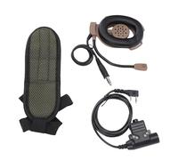 Denash Microfono Auricolare Radio, Tappeti per le Orecchie di Cancellazione del Rumore, Kp con Perno KPG87D TH-415 Serie TK-3230, Uv5r Plus, BF-888S, HYT TC388, KG-UVD1P, Puxing (BROWN)