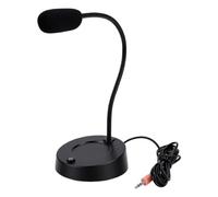 Denash Microfono per Computer Jack 3.5mm, Omnidirezionale a Riduzione del | Desktop Mic with Volume Control, Mute Button, LED Light, Plug and Play for PC, Laptop, Gaming