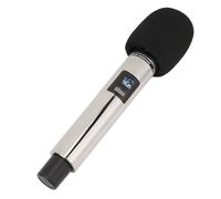 Denash Microfono Senza Fili, sistemas Microfonico Portatile Senza Fili UHF Portatile con Ricevitore, Macchina per Cantare con Portata di 328,1 Piedi per Canti di Feste Vocali (SILVER)