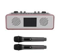 Denash Mini Macchina per Karaoke, Altoparlante Bluetooth Portatile Stereo HiFi con Cancellazione del Rumore con 2 Microfoni Wireless, Set di Altoparlanti per Microfono Multimodale,