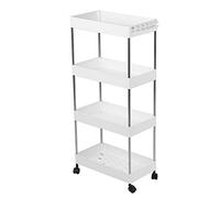 Denash Organizzatore di Mensole di Stoccaggio della per Carrello, Scaffale per Risparmio Spaziale Mobile Multistrato per il Bagno a Casa, Plastica di 3 Strati (Stile senza soluzione di continuità