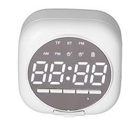Denash Orologio Wireless Altoparlante Mini Armeggio Radio Specchio Portatile per le attività di Viaggio All'aperto (WHITE)
