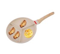 Denash Padella per la Colazione, Padella per Griglia Divisa 2 in 1 con Rivestimento Antiaderente, per Uova per Frittata Bistecca Pancetta su Fornello a Induzione a Gas