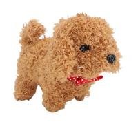 Denash Peluche Elettronico Interattivo per Cani, Robot Realistico per Cuccioli, Cammina, Abbaia, Scodinzola, Morbido e Soffice Cane Carino per Bambini Dai 3 Anni in su (BROWN)