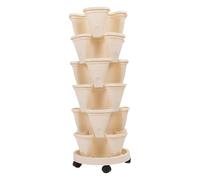 Denash Pentola Floreale Impilabile, Fioriera da Giardino Verticale per lo Spazio per Salvataggio di Spazio Multiplo con Plastica Leggera, Ottima per il Balcone, Adatto a Fragole,