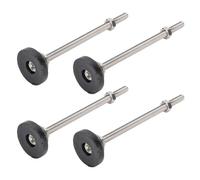 Denash Piedini Livellanti Rotondi da 4 Pezzi Altezza Regolabile 100 Mm Capacità di Carico 10 Kg per Tavoli Sedie Attrezzature per stabilità Mobili Nylon Acciaio Inossidabile Gomma