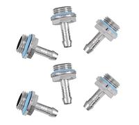 Denash Raccordo Preciso a Due Contatti Connettore a Innesto Cromato per Raffreddamento Ad Acqua del PC Raccordo per Tubo da 6 Pezzi per Blocchi D'acqua, Radiatori, Pompe, Serbatoio per Raccordi in