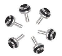 Denash Raccordo Preciso a Due Contatti Connettore a Innesto Cromato per Raffreddamento Ad Acqua del PC Raccordo per Tubo da 6 Pezzi per Blocchi D'acqua, Radiatori, Pompe, Serbatoio per Raccordi in