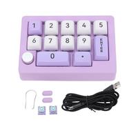 Denash RGB Retroilluminato Meccanico Numpad, Tastiera Macro Cablata USB con Controllo a Manopola per Gioco di Lavoro, Tastiera Numerica Programmabile a 12 Tasti, Swap Hot, Interfaccia (PURPLE)