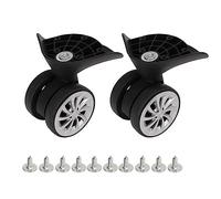 Denash Ruote a Incantatore per Valigie in Nylon, Ruote per Bagagli Neri Forti e Affidabili per la Sostituzione, Viaggio di Aggiornamento con Peso Leggero, Isolamento Termico, Anti,