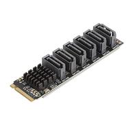 Denash Scheda Adattatore da M.2 a SATA3.0, 6 Gbps Ad Alta velocità ASM1166 Adattatore per Scheda di Espansione M.2 M EKY PCIE3.0 a con Indicatore Intelligente per OS X, per, per