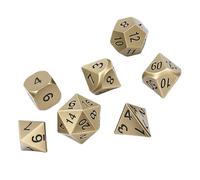 Denash Set di Dadi Multifaccia 7 Pezzi Dadi Poliedrici Premium per Giochi di Ruolo e Giochi da Tavolo In Lega di Zinco Leggero Facile da Trasportare per le Serate di Gioco (Bronzo antico)