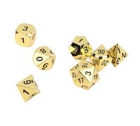 Denash Set di Dadi Multifaccia 7 Pezzi Dadi Poliedrici Premium per Giochi di Ruolo e Giochi da Tavolo In Lega di Zinco Leggero Facile da Trasportare per le Serate di Gioco (GOLD)