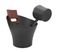 Denash Set di Sauna in Alluminio 5L, Set di Mestoli del Generatore di Vapore per Spa, Doccia di Sauna. Fondo Leggero e Stabile, Manico in Legno Esteso, Ideale per Casa, Hotel