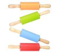 Denash Set Mini Mattarello Ergonomico per Cuocere Al Forno i Bambini, Rullo per Impastare Facile da Pulire, per Giocare con il Cibo in, 4 Pezzi