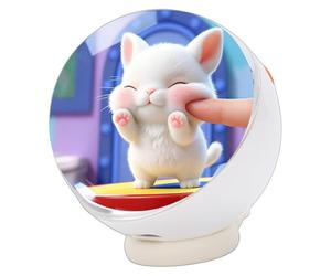 Denash Sfera di Cristallo, Sfera di Memoria da 2,36 Pollici con Display 360x360px, Spazio di Archiviazione da 1 GB, Batteria da 800 MAh, per Foto, Video, Musica, Giochi Radio, Regalo (WHITE)