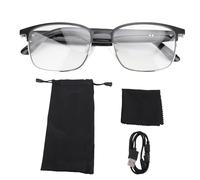 Denash Smart Glasses, Trasmissione del Segnale più Veloce e Connessione Stabile, Chiamate Cristalline, Proteggi gli Occhi con Proiezione Audio a 360 °, Tasto Multifunzione (SILVER)