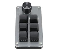 Denash Tastiera con una Sola Mano, Mini Tastiera Programmabile Fai-da-te a 6 Tasti Plug and Play per Computer