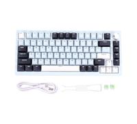 Denash Tastiera Meccanica Wireless, Tastiera da Gioco a Tre modalità POM Switch Blu 16 Milioni di Tasti Retroilluminati RGB 81 Layout Al 75%, con Manopola Funzione e Batteria da 4000 MAh (Blu Islanda)