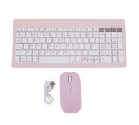 Denash Tastiera Wireless e Combo del Mouse, modalità Silenziosa Design Ergonomico USB Ricevitore Li Batteria, per Vittoria, per (Pink)