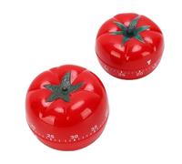 Denash Timer da Cucina per Pomodoro, 2 Pezzi Timer Meccanico Manuale per | Materiale PP, suono di avviso chiaro, rotazione per impostare, per la cucina, l\'aula di cottura a casa