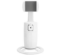 Denash Tripode di Monitoraggio Automatico Tripode 360 Gradi Porta per Smartphone Rotazione per Zoom in Streaming Video in Diretta, Materiale ABS (WHITE)