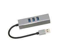 Denash USB3.0 Hub Ad Alta velocità 4 Port Stazione USB per 10 8 8.1 7 Vista XP, Materiale in Lega in Alluminio Grigio Argento